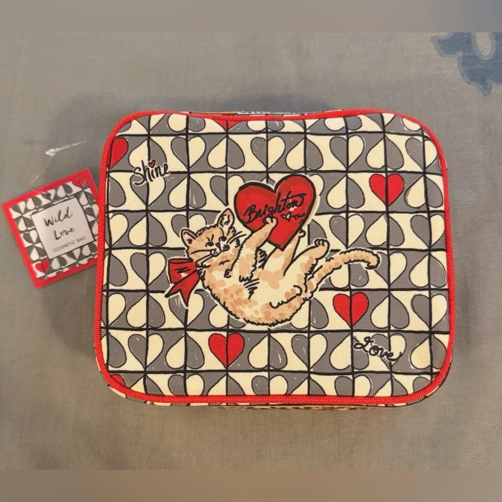 Brighton Wild Love Cosmetic Bag - Red, Black, Tan - Picture 2 of 7